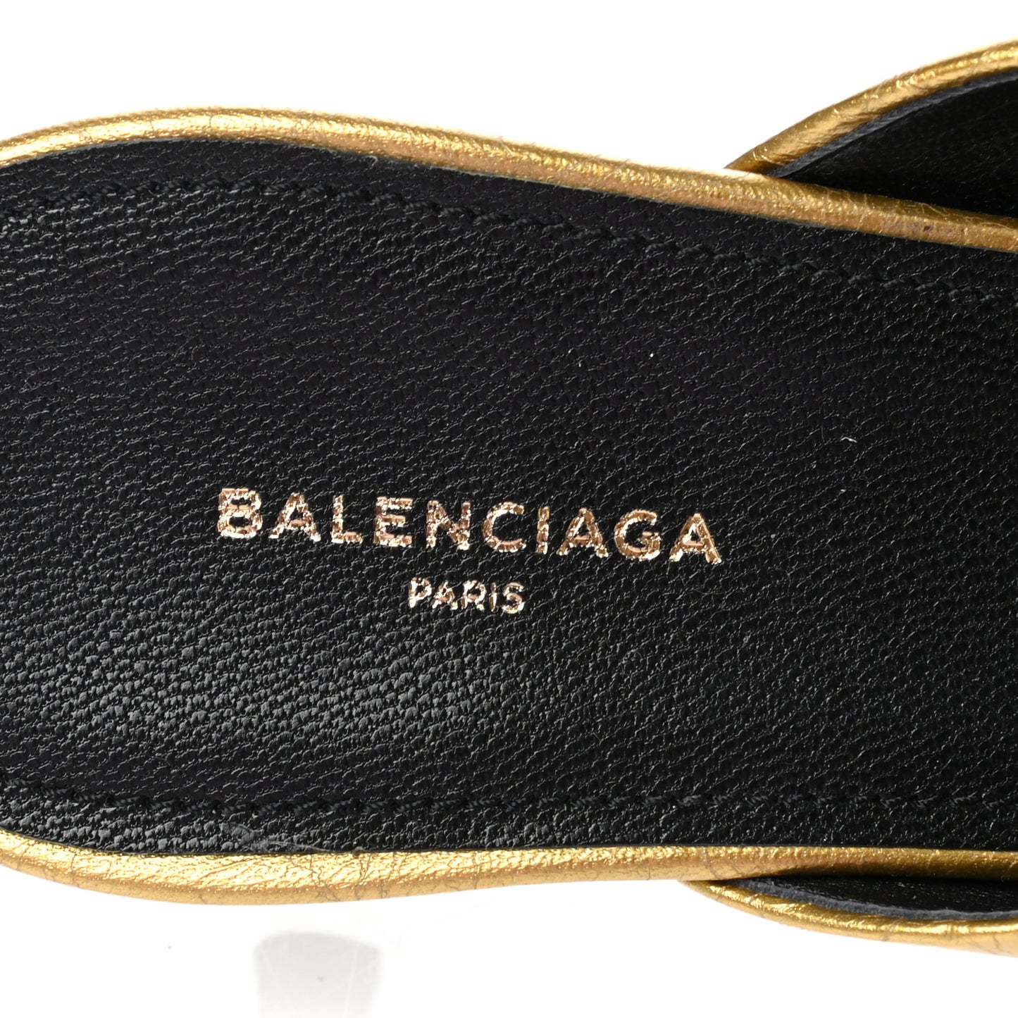 Metallic Textured Calfskin Pointed Toe Knife Mules 38.5 Gold