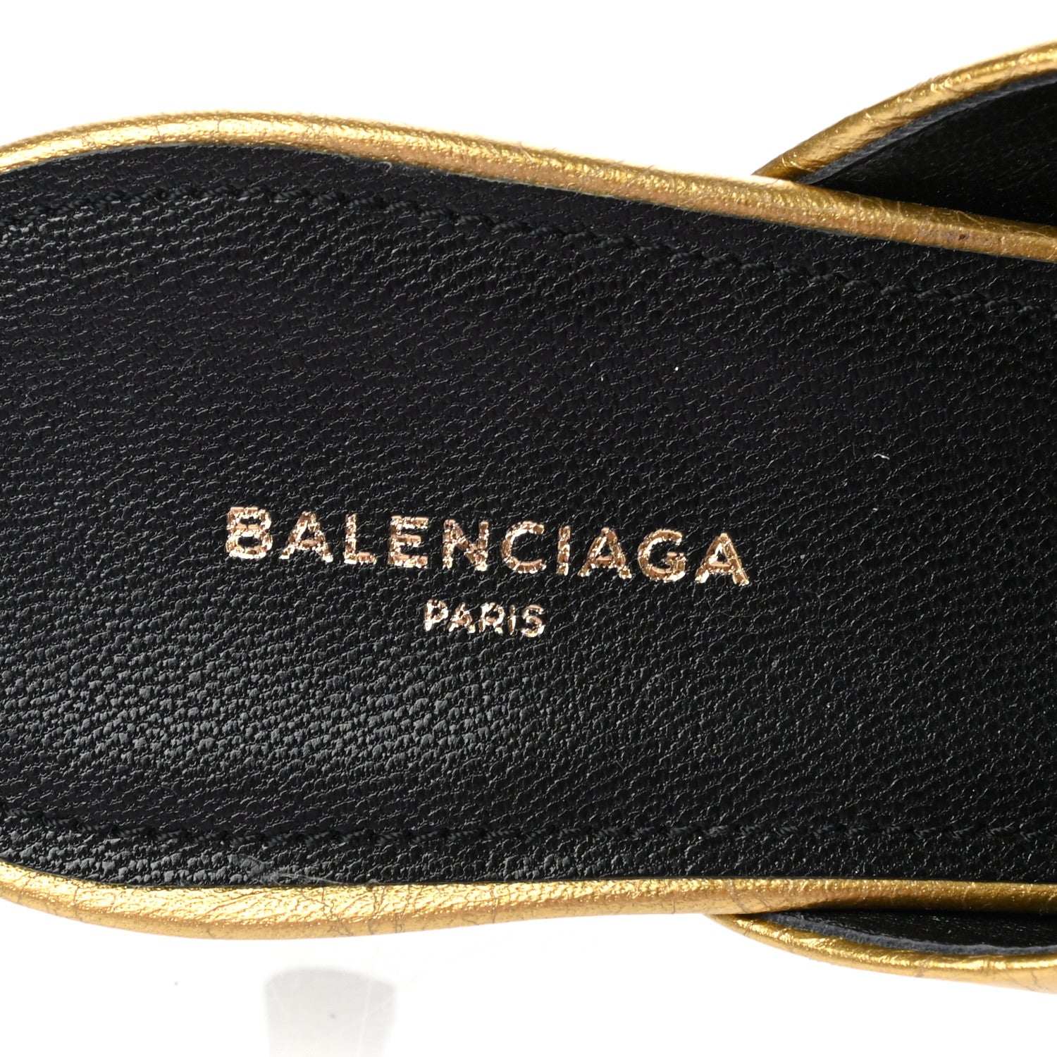Balenciaga Metallic Textured Calfskin Pointed Toe Knife Mules 38.5 Gold 5 of 10