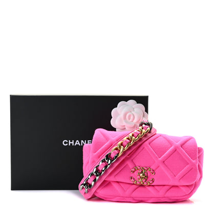 Chanel Jersey Quilted Chanel 19 Waist Bag Pink 9 of 9