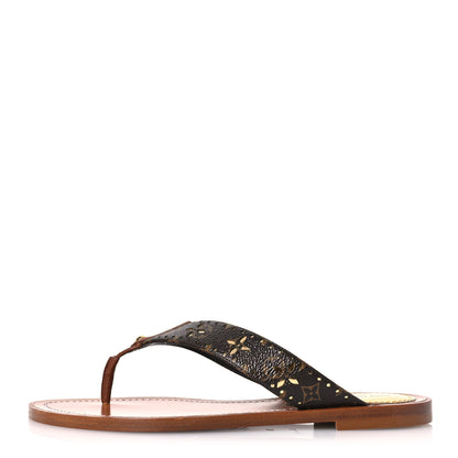 Louis Vuitton Monogram Sunny Flat Thong Sandals 36 Brown 1 of 13
