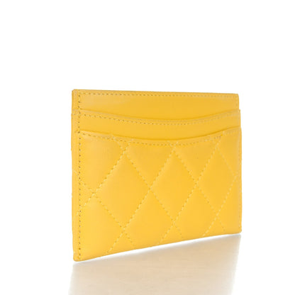 Chanel Lambskin Quilted Card Holder Yellow 3 of 8