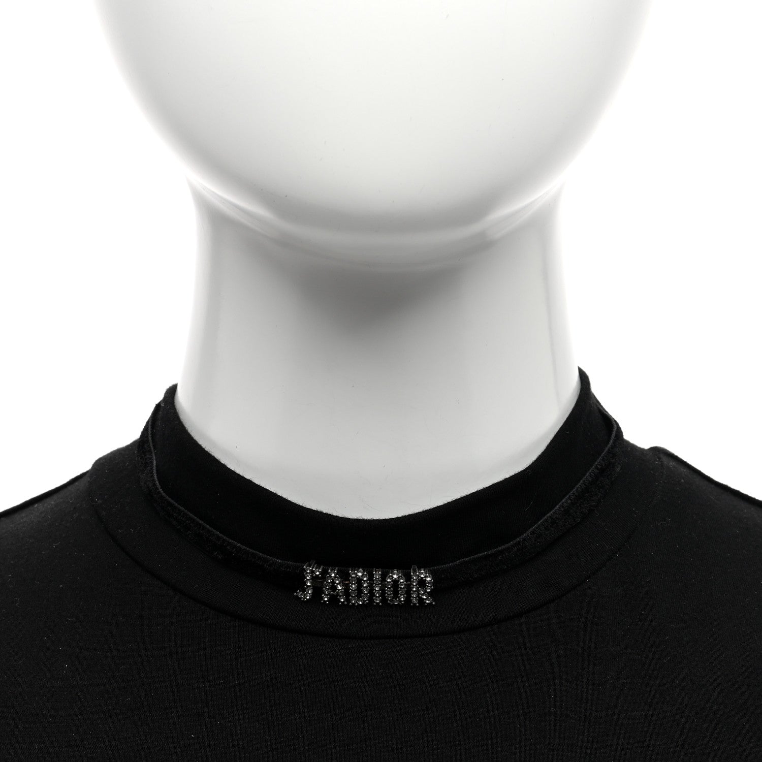 Christian Dior Velvet Crystal J’Adior Choker Necklace Black 2 of 4