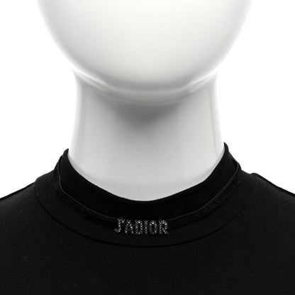 Christian Dior Velvet Crystal J’Adior Choker Necklace Black 2 of 4