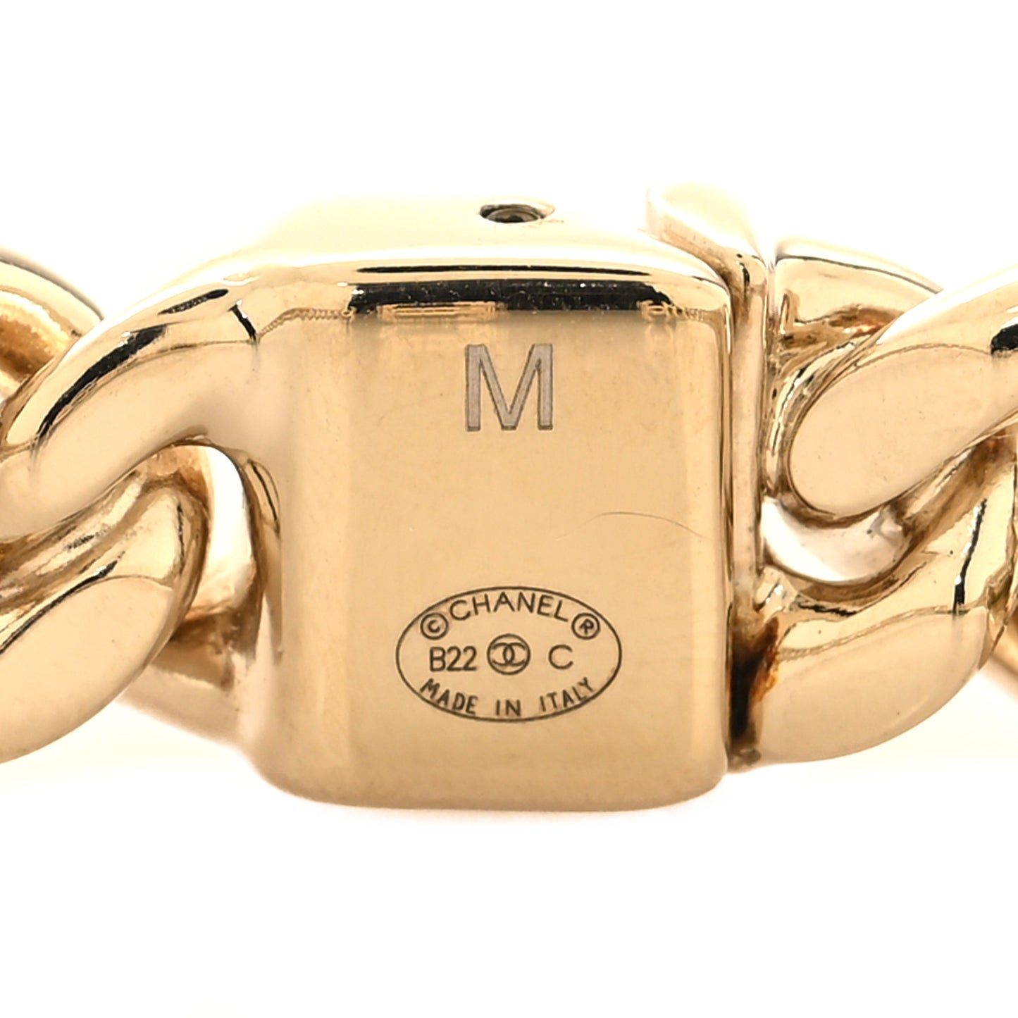 Metal CC Chain Link Choker Necklace M Gold