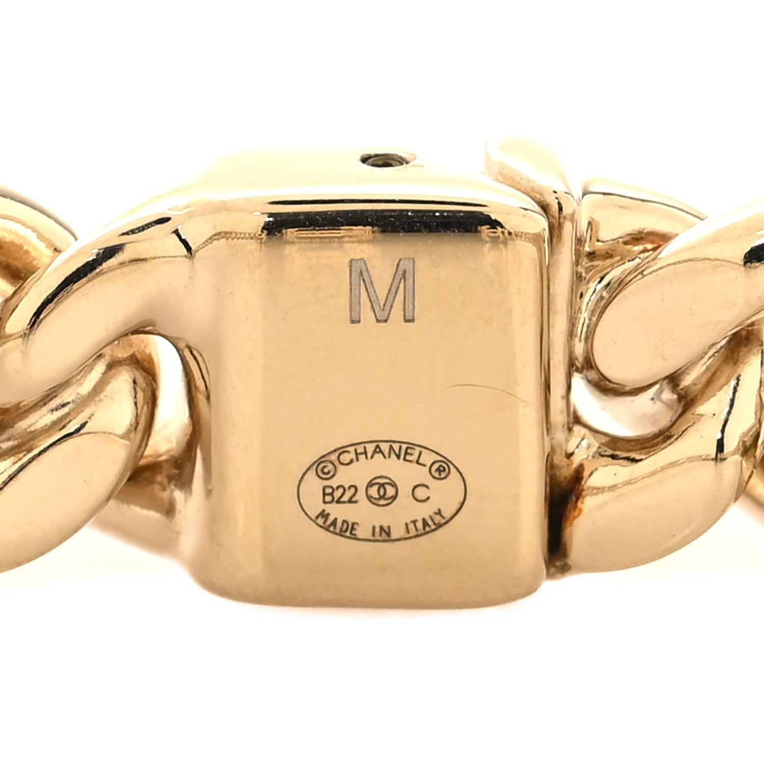 Chanel Metal CC Chain Link Choker Necklace M Gold 4 of 4