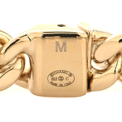 Chanel Metal CC Chain Link Choker Necklace M Gold 4 of 4