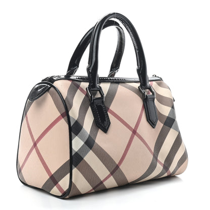 Burberry Nova Check Patent Small Chester Bowling Bag Black 2 of 7