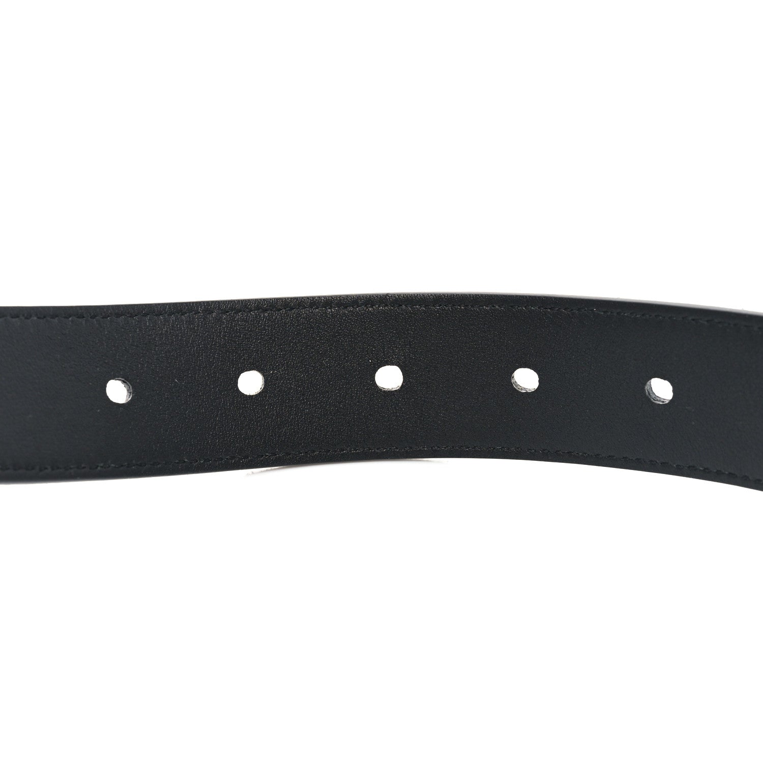 Saint Laurent Suede Calfskin Monogram Square Buckle Belt 80 32 Black 5 of 6