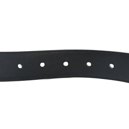 Saint Laurent Suede Calfskin Monogram Square Buckle Belt 80 32 Black 5 of 6