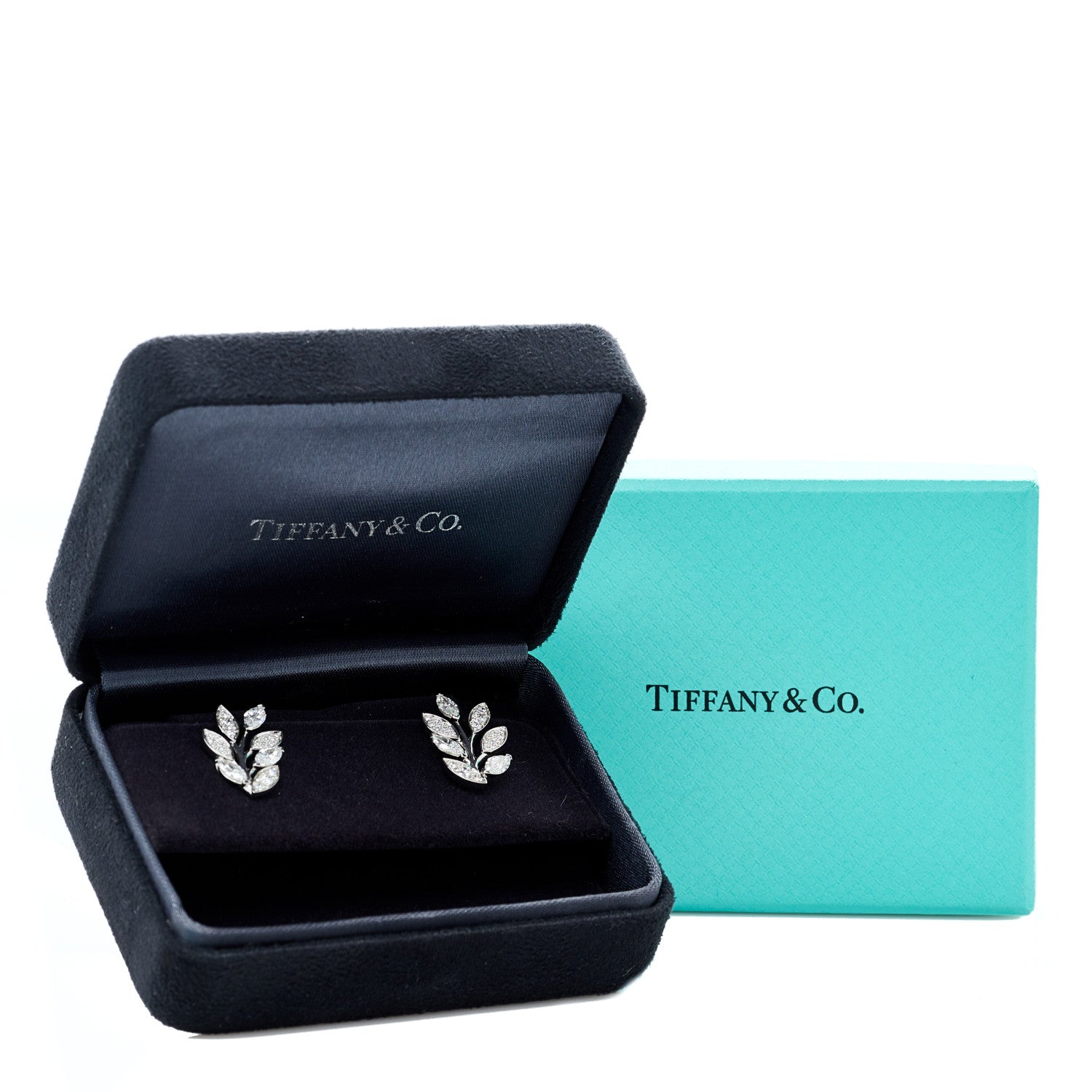 Tiffany Platinum Diamond Victoria Vine Climber Earrings 5 of 5