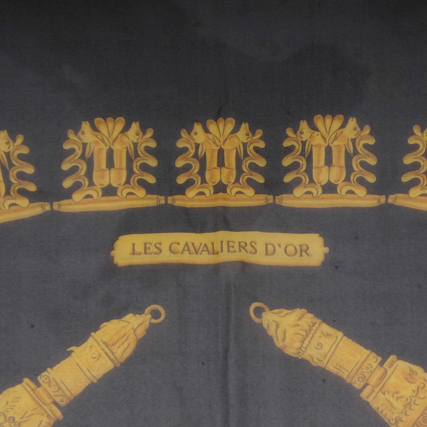 Hermes Silk Mousseline Les Cavaliers D'Or Scarf 140 7 of 8