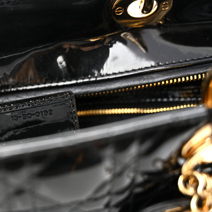 Christian Dior Patent Cannage Large Lady Dior Black 6 of 12