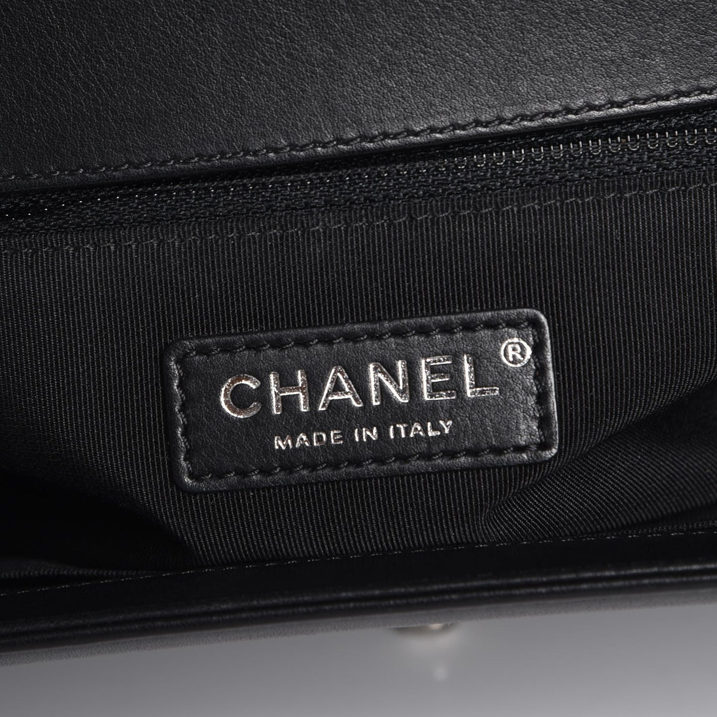 Calfskin Chevron Quilted New Medium Boy Flap Black