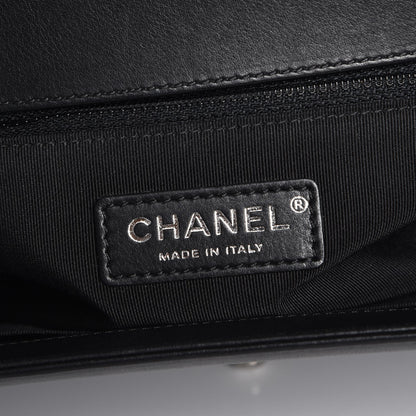 Chanel Calfskin Chevron Quilted New Medium Boy Flap Black 6 of 8