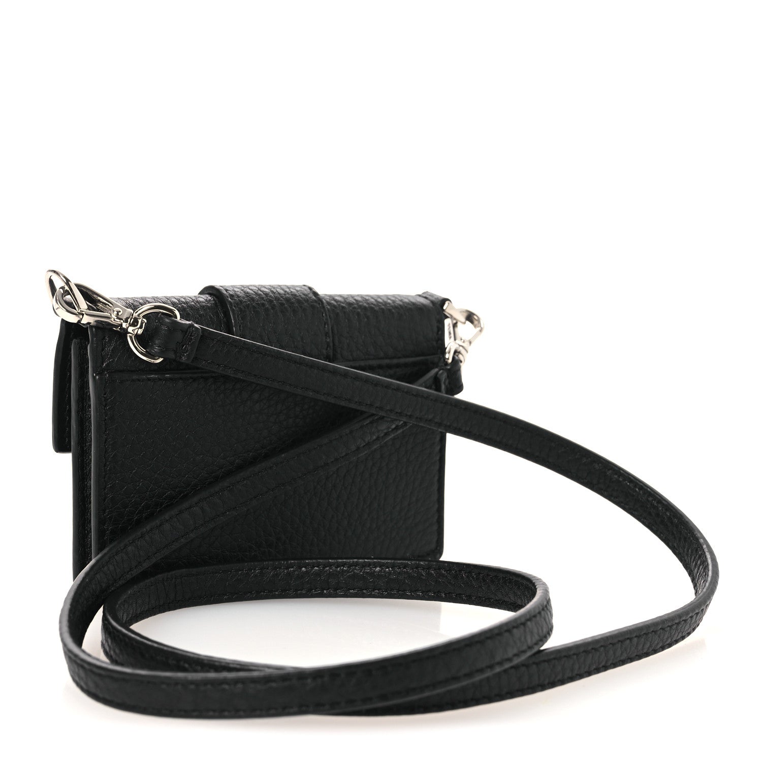 Fendi Cuoio Romano Micro Flat Baguette Black 3 of 12