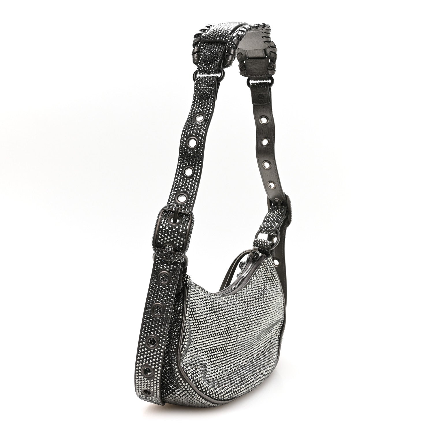 Balenciaga Rhinestone Encrusted Le Cagole Shoulder Bag XS Silver 4 of 11