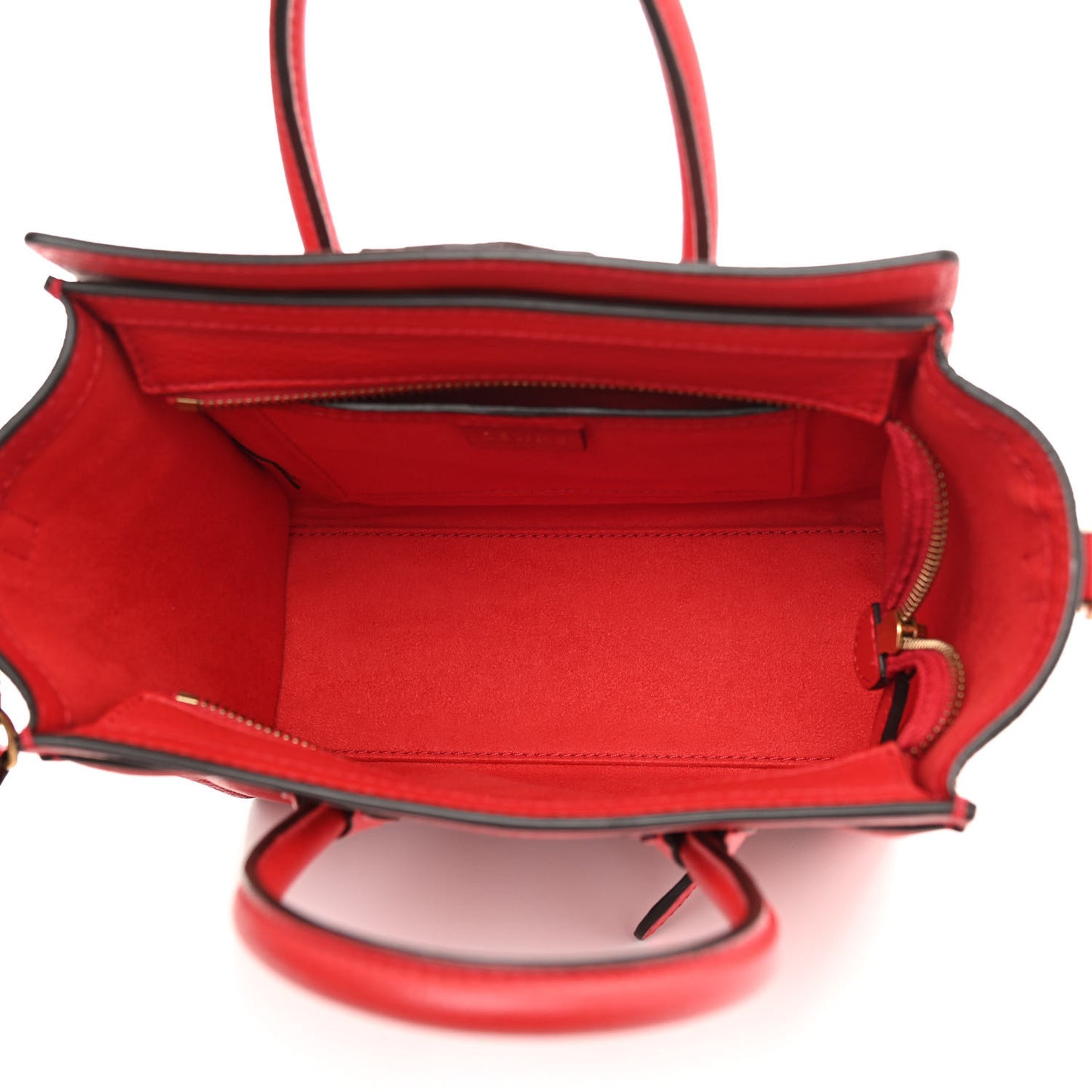 Drummed Calfskin Nano Luggage Coquelicot