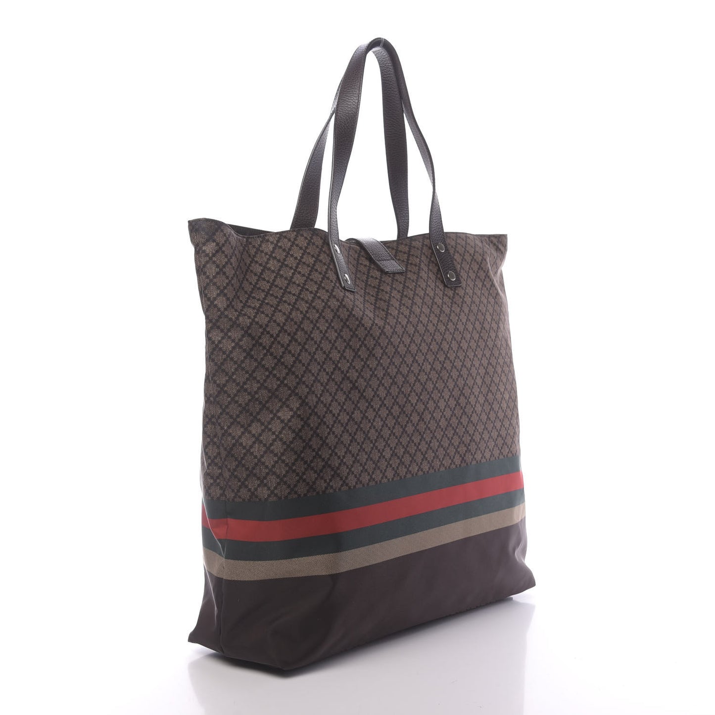 Nylon Diamante Web Buckle Tote Brown