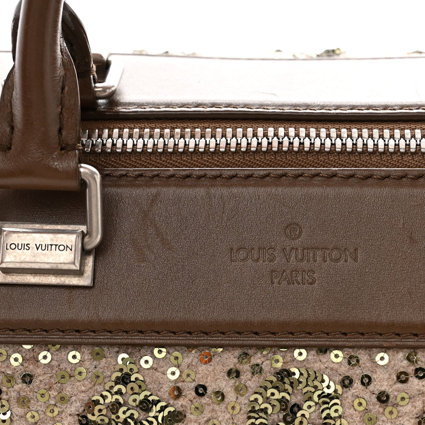 Sequin Monogram Sunshine Express Speedy Kaki