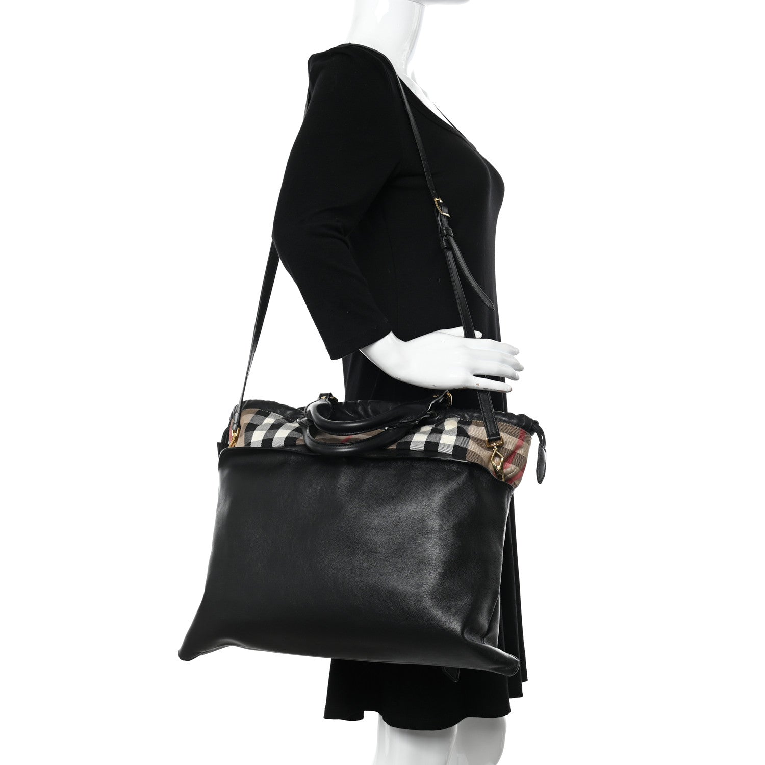 Burberry Calfskin House Check Big Crush Black 2 of 12