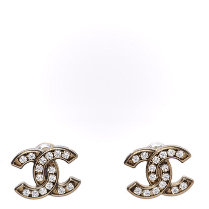 Chanel Crystal CC Earrings Gold 1 of 5