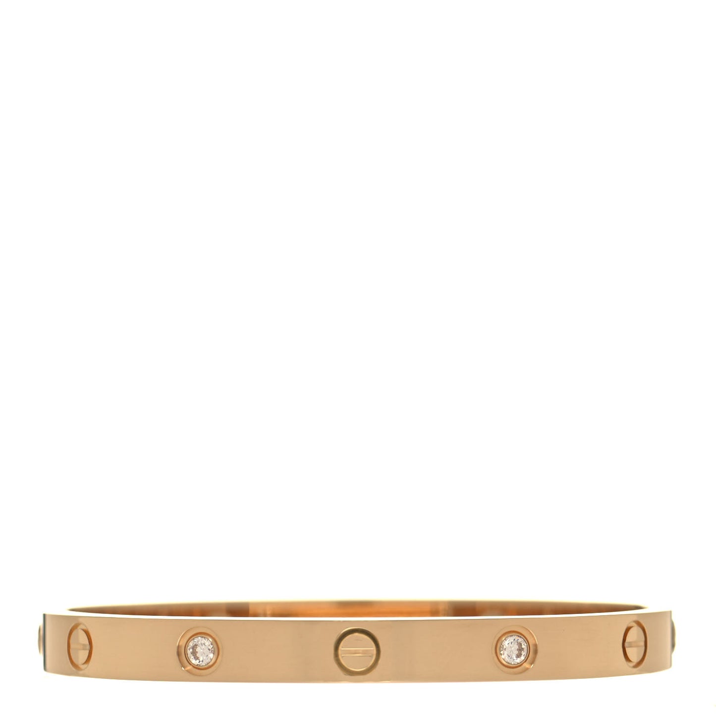 18K Yellow Gold 4 Diamond LOVE Bracelet 17