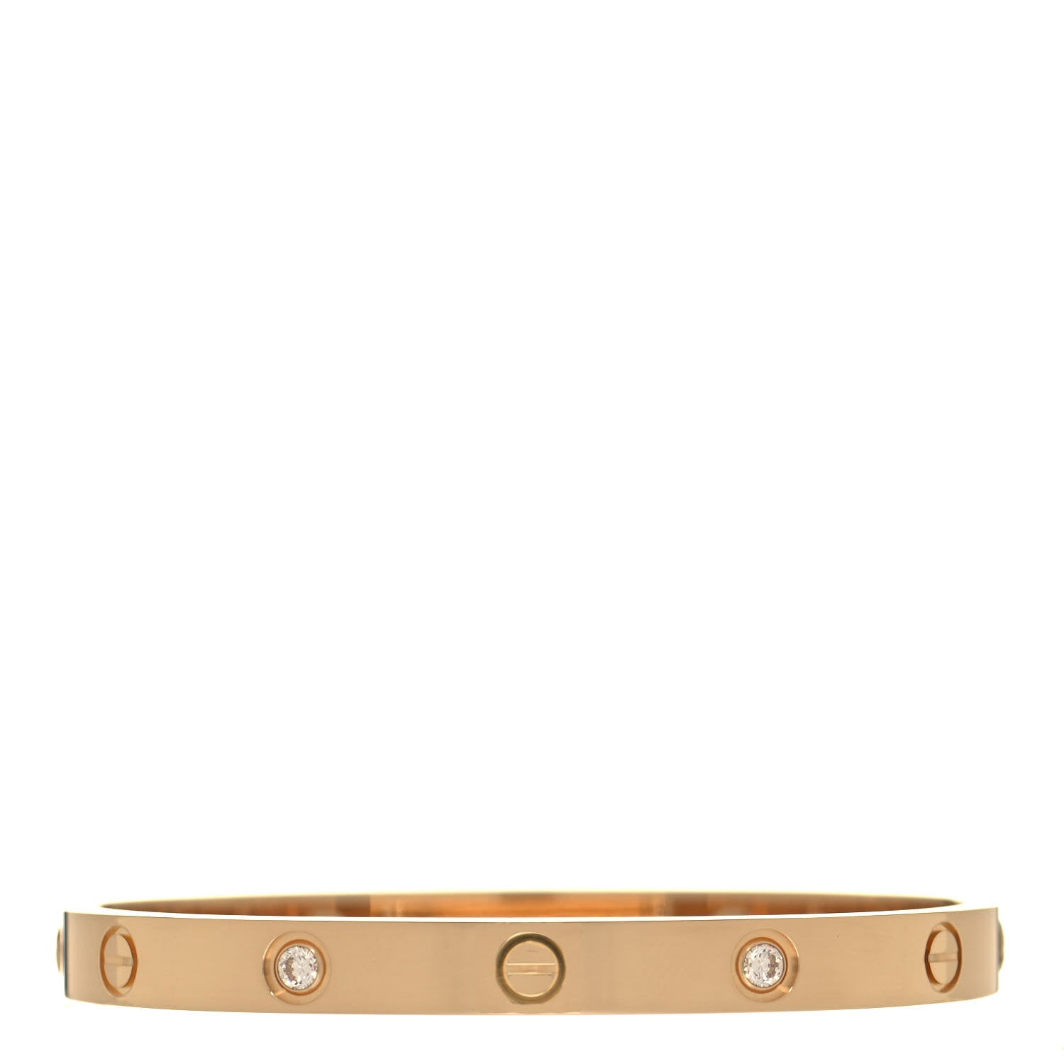 Cartier 18K Yellow Gold 4 Diamond LOVE Bracelet 17 3 of 6