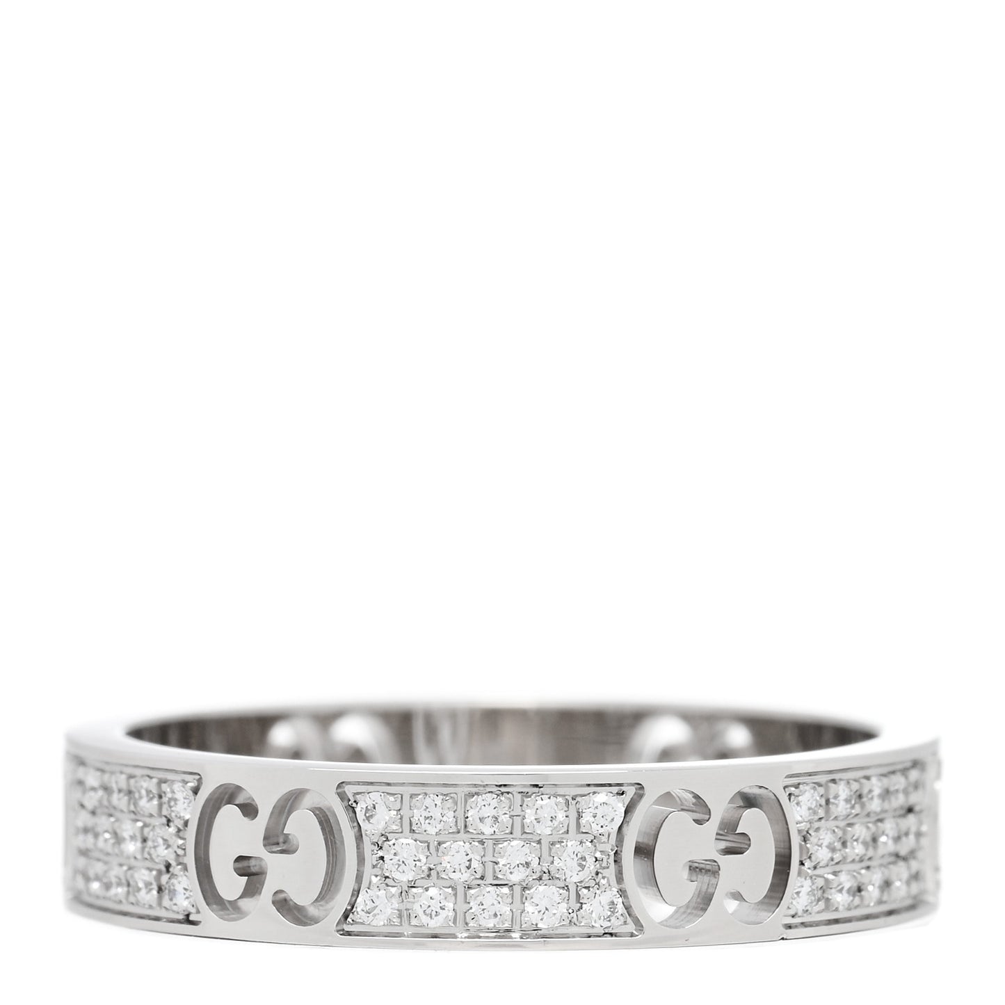 18K White Gold Diamond Icon Stardust Band Ring 58 8.25