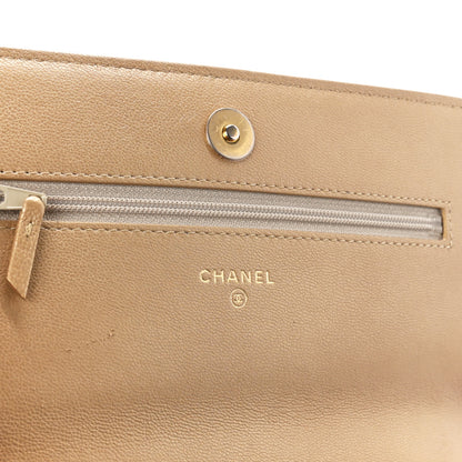 Chanel Metallic Goatskin Quilted Chanel 19 Wallet On Chain WOC Gold 6 of 12