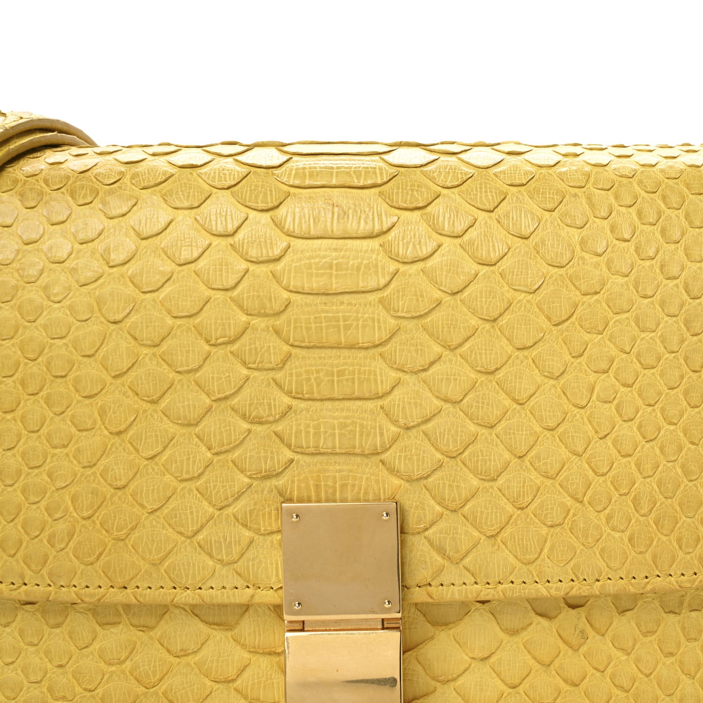 Snakeskin Medium Classic Box Yellow