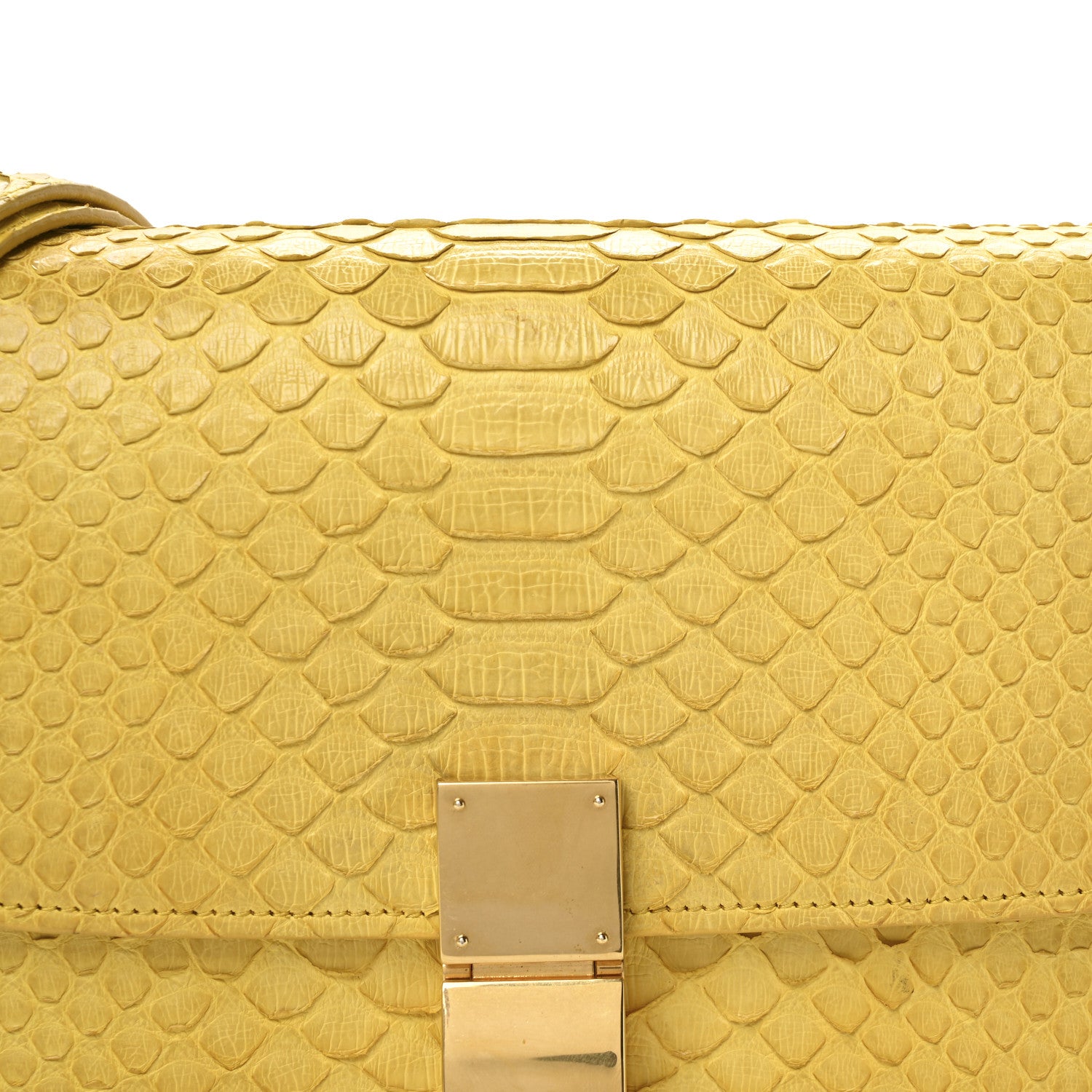 Celine Snakeskin Medium Classic Box Yellow 8 of 13