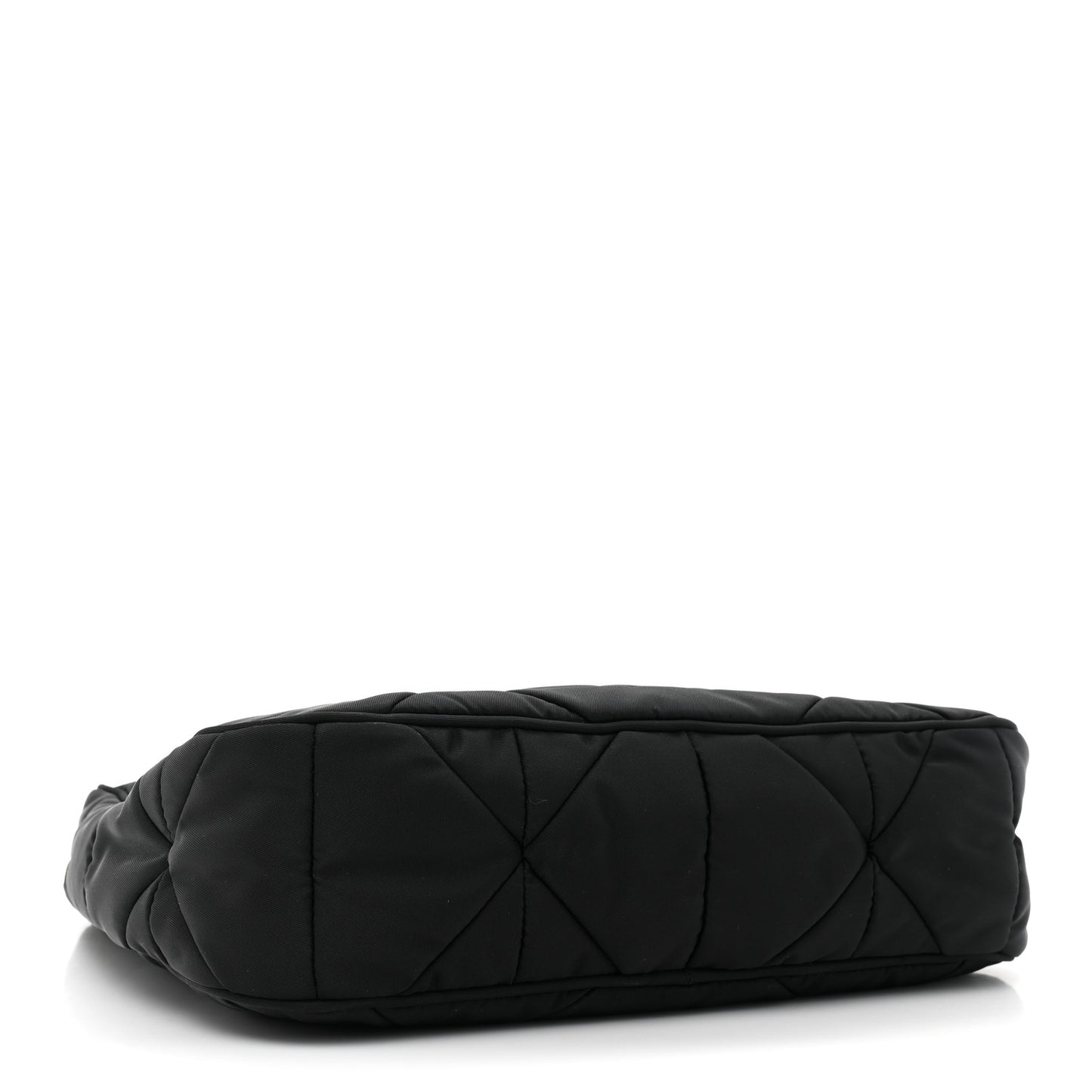 Re-Nylon Triangle Padded Patchwork Shoulder Bag Black