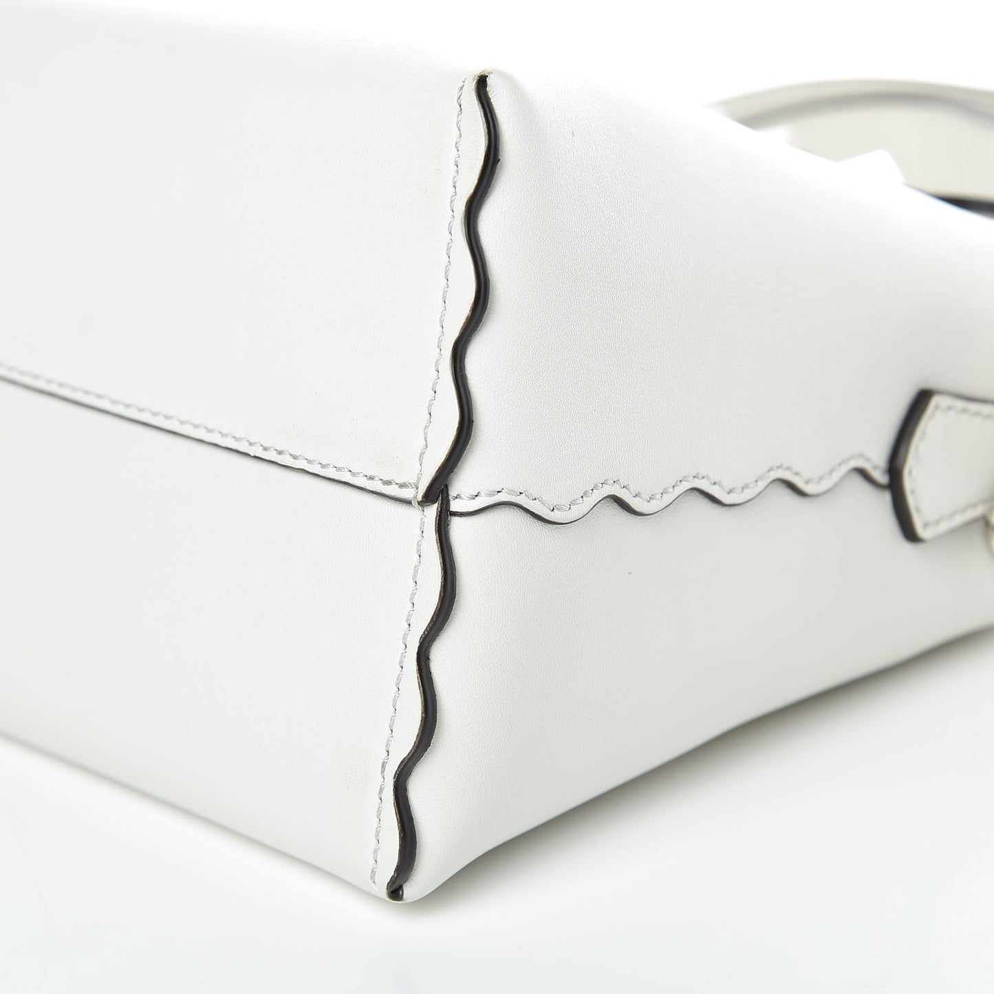 Vitello Dolce Scalloped Studded Medium By The Way Boston Bag White Ice