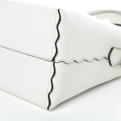Fendi Vitello Dolce Scalloped Studded Medium By The Way Boston Bag White Ice 10 of 10