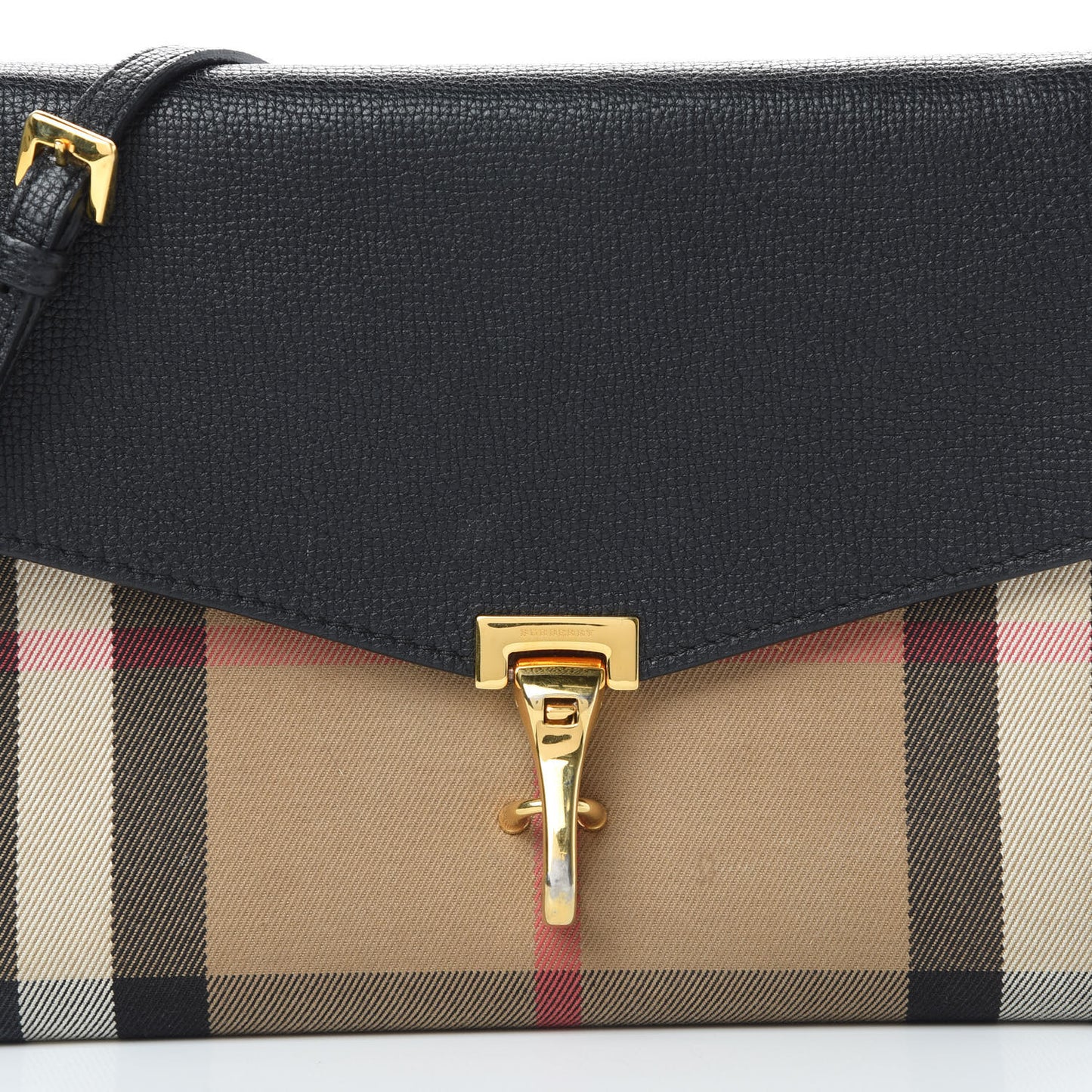 Derby Calfskin House Check Small Macken Crossbody Bag Black