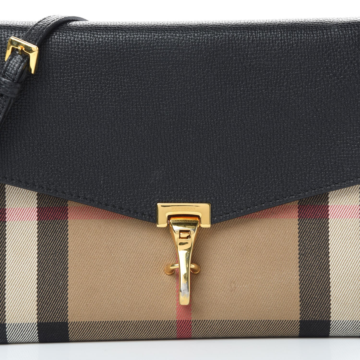 Burberry Derby Calfskin House Check Small Macken Crossbody Bag Black 9 of 15