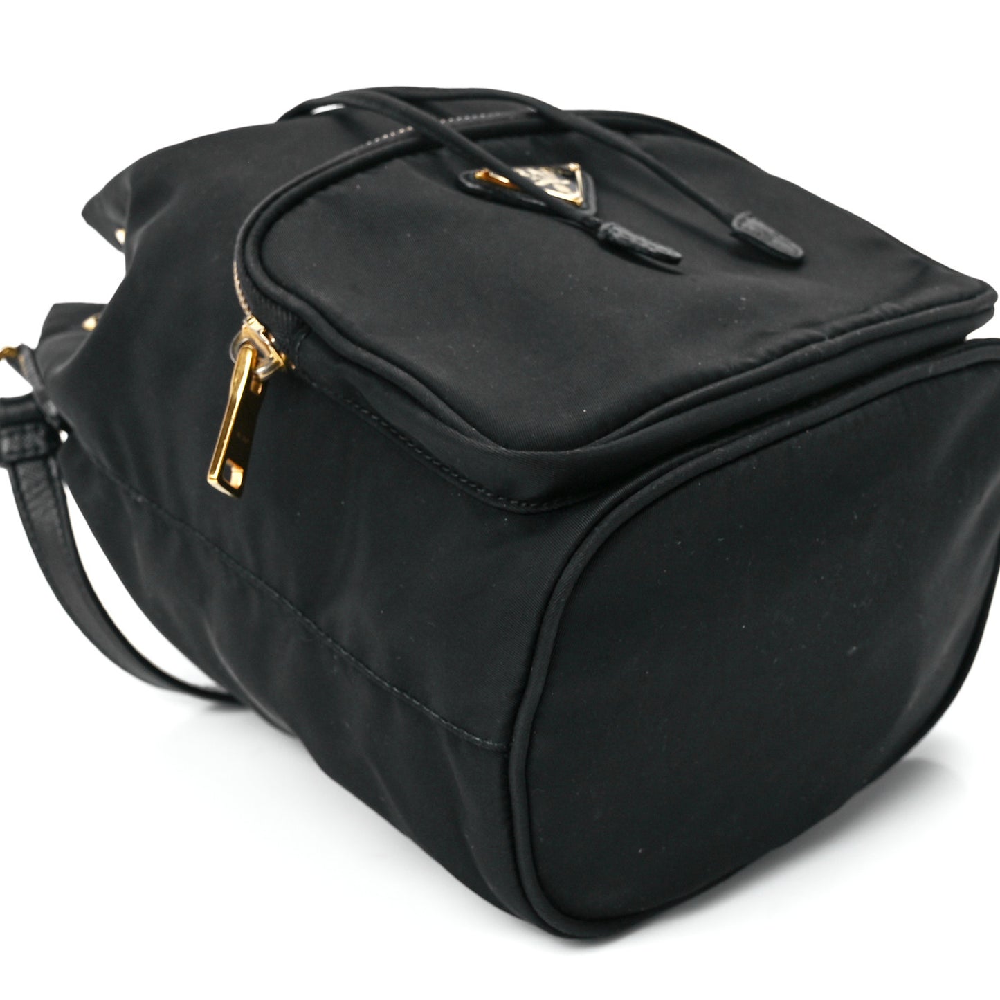 Saffiano Tessuto Nylon Mini Bucket Crossbody Bag Black