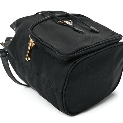 Prada Saffiano Tessuto Nylon Mini Bucket Crossbody Bag Black 10 of 13