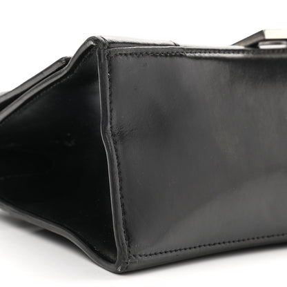 Balenciaga Shiny Box Calfskin Graffiti Logo Small Hourglass Top Handle Bag Black Silver 15 of 17