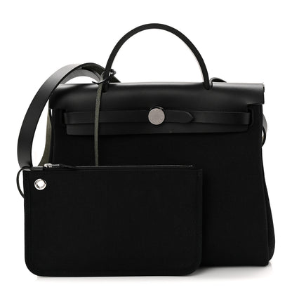 Hermes Military Toile Vache Hunter Herbag Zip Retourne 31 PM Black 2 of 11