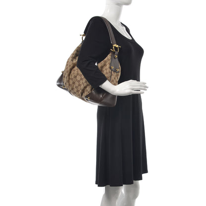 Gucci Monogram Medium Jockey Hobo Dark Brown 2 of 7