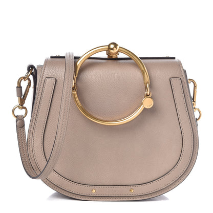 Chloe Calfskin Suede Medium Nile Bracelet Bag Motty Grey 1 of 8
