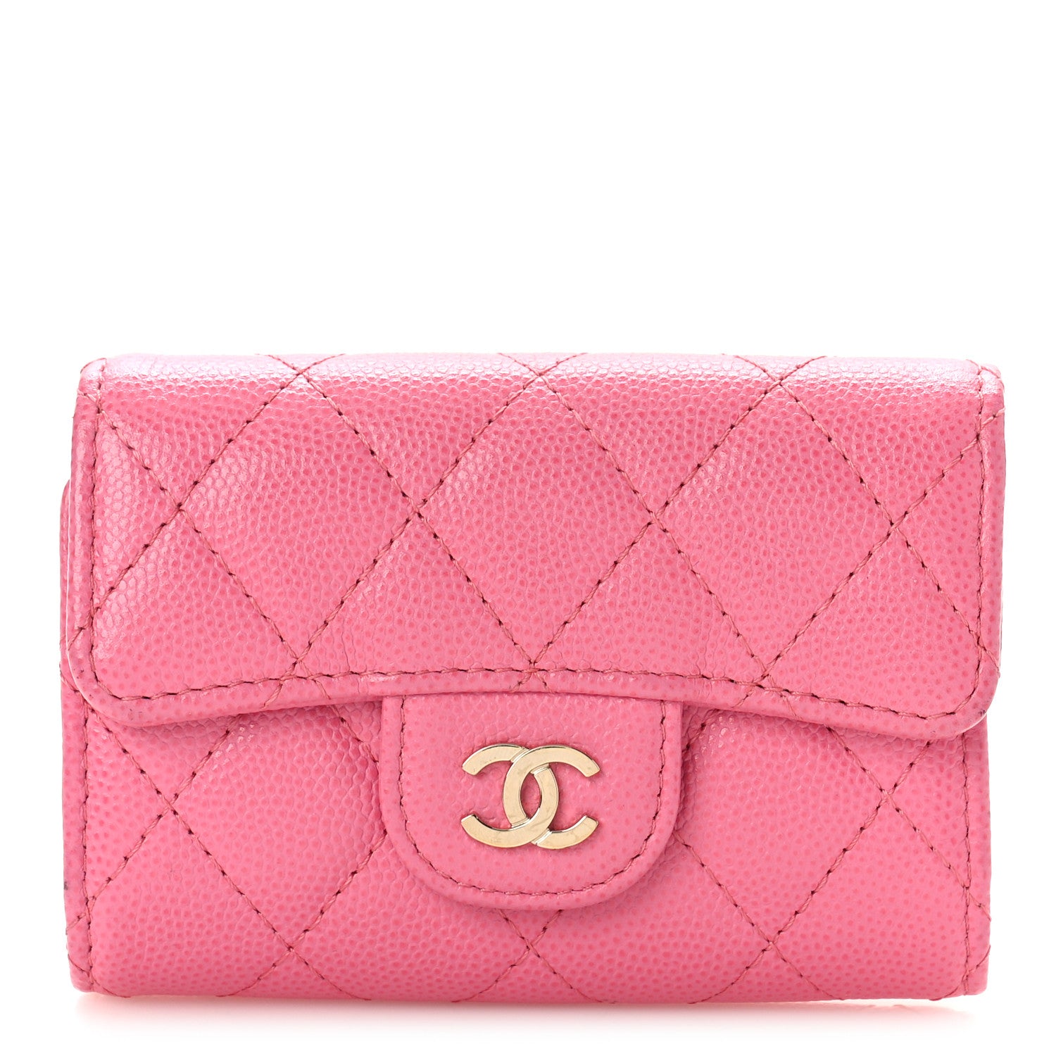 Chanel Caviar Quilted Classic 4 Key Holder Wallet Pink 1 of 10