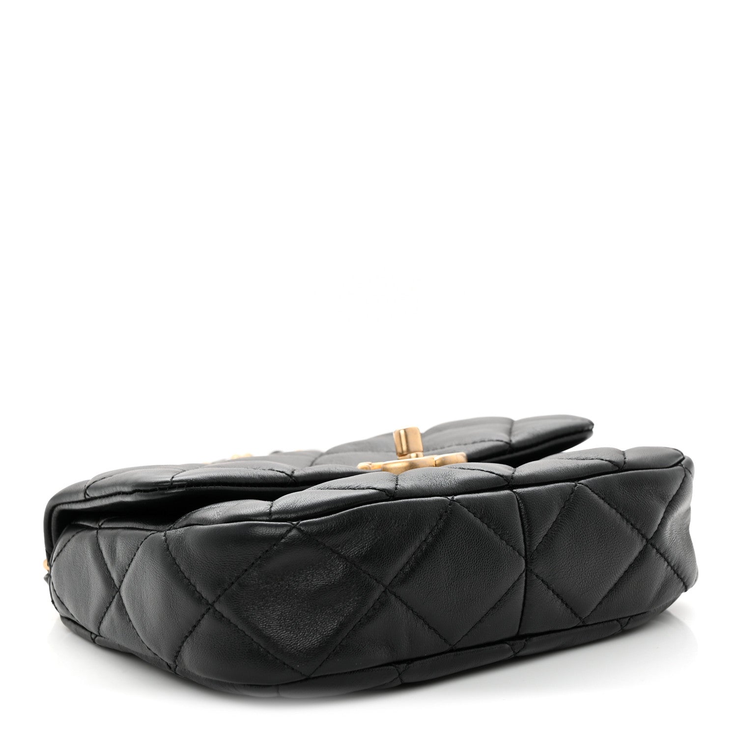 Chanel Lambskin Quilted Mini Lacquered Chain Flap Black 4 of 10