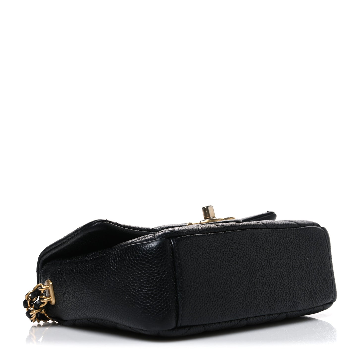 Caviar Quilted Mini Chain Soul Flap Black