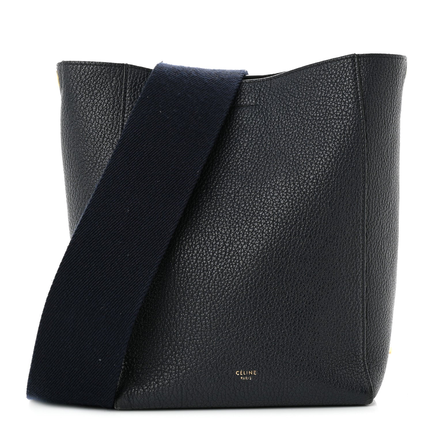 Celine Soft Grained Calfskin Small Sangle Bucket Bag Navy Blue 1 of 11