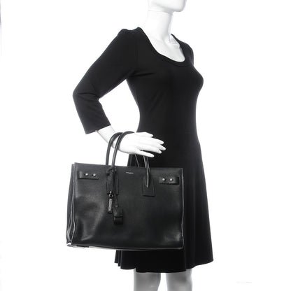 Saint Laurent Grained Calfskin Medium Souple Sac De Jour Black 2 of 25