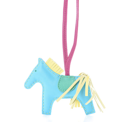 Hermes Milo Lambskin Grigri Rodeo Horse Bag Charm PM Bleu Electrique Bleu Azteque Soufre Menthe Rose Shocking Violet 3 of 7