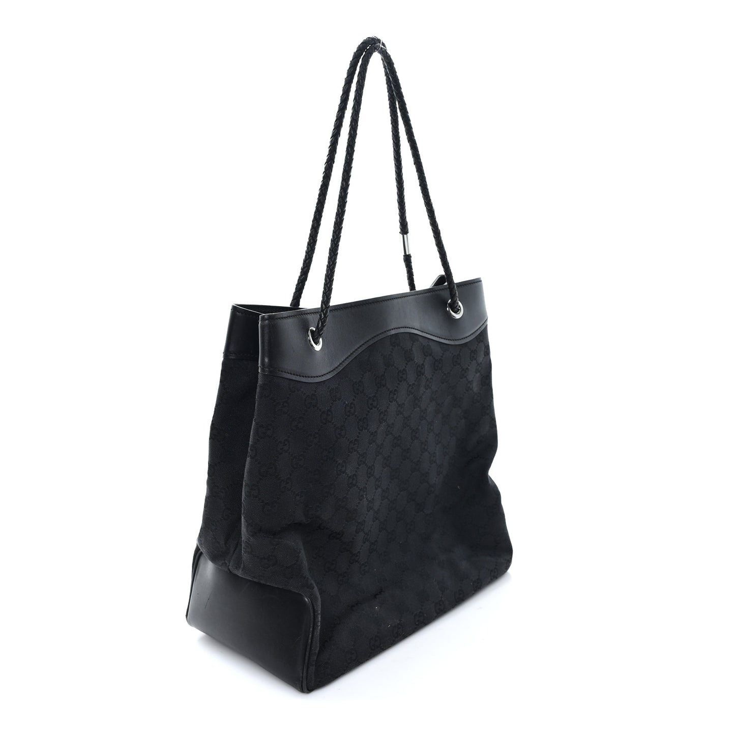 Monogram Braided Tote Black