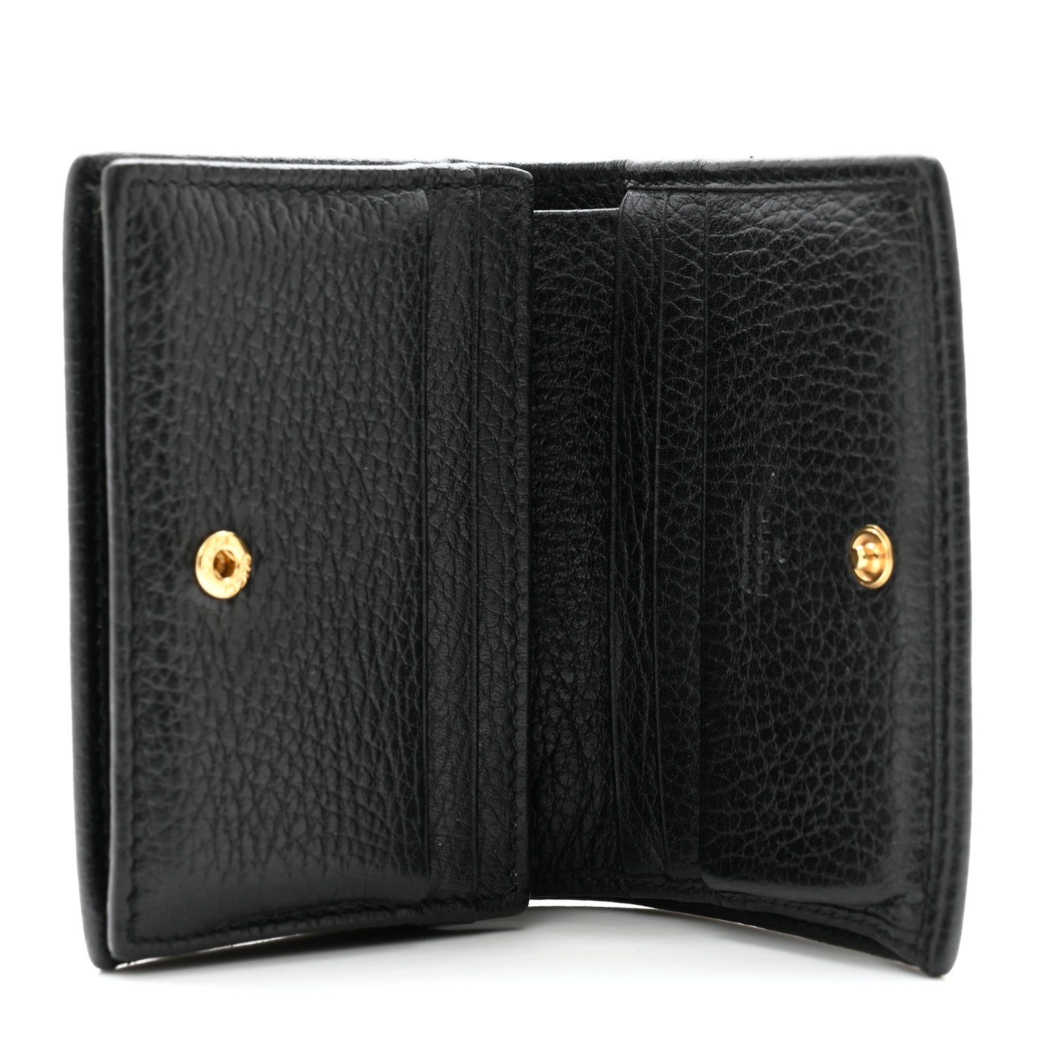 Gucci Pebbled Calfskin GG Marmont Card Case Black 5 of 8